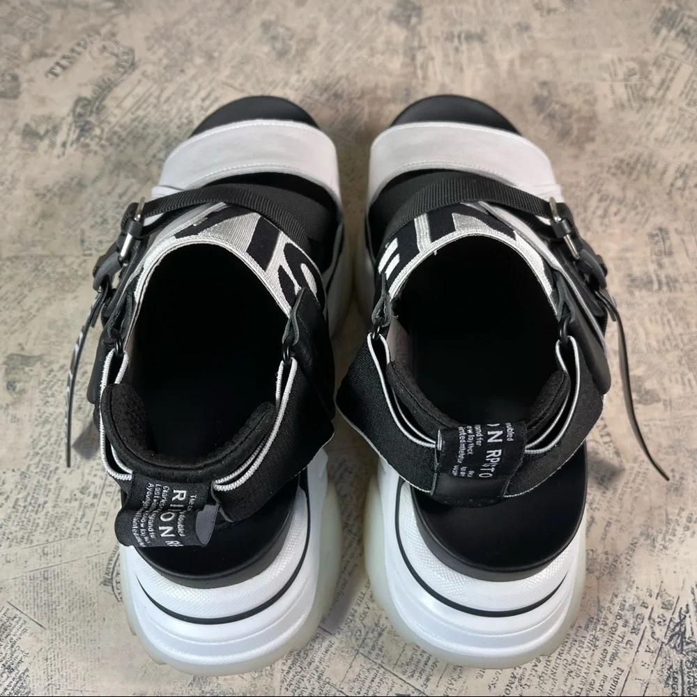 Paolo Conte x RIHON RPCSTOM Chunky Platform Sandals White Black Designer Collab